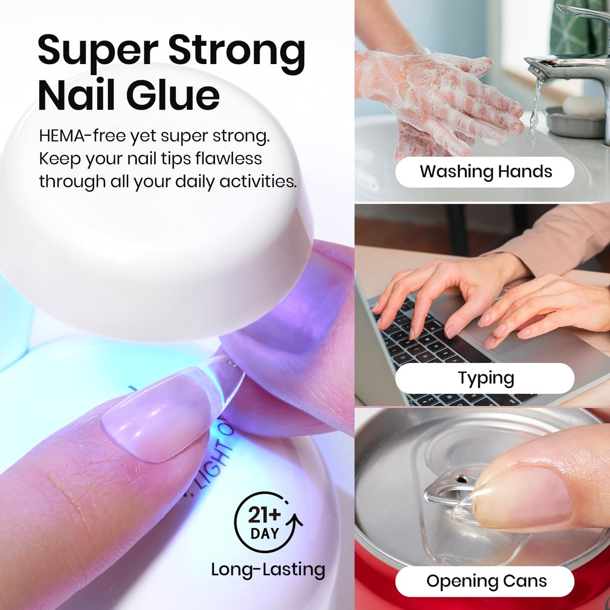 Beetles HEMA-Free Nail Glue & Primer Set – 2Pcs 10ml Super Strong 9 in 1 Bonding Gel and Primer for Acrylic Nails, Long-Lasting Professional Kit (UV Light Required) - görsel 11