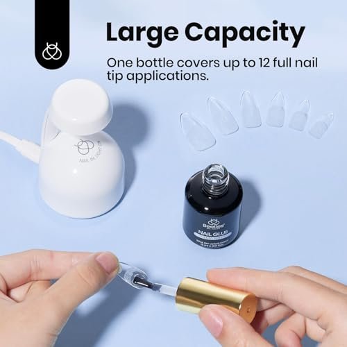 Beetles 15ml HEMA-Free Nail Glue Gel - TPO Free Super Strong Extension Glue for Nail Tips, Clear Acrylic Nails, Gentle, Large Capacity, Salon Art DIY Home Need UV Light Cured - görsel 14