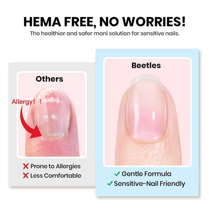 Beetles 15ml HEMA-Free Nail Glue Gel - TPO Free Super Strong Extension Glue for Nail Tips, Clear Acrylic Nails, Gentle, Large Capacity, Salon Art DIY Home Need UV Light Cured