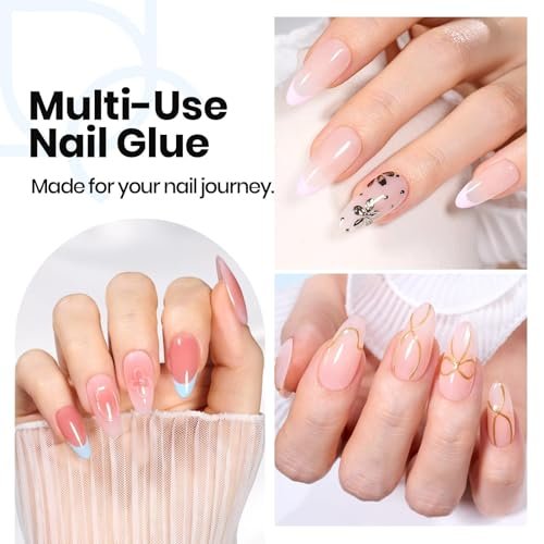 Beetles 15ml HEMA-Free Nail Glue Gel - TPO Free Super Strong Extension Glue for Nail Tips, Clear Acrylic Nails, Gentle, Large Capacity, Salon Art DIY Home Need UV Light Cured - görsel 10