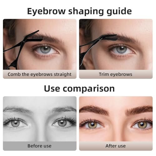 OFIDUS Eyebrow Scissors Trimmer with Comb - Precision Grooming Tool for Men and Women, Stainless Steel, 5.7 Inches, Black - görsel 14