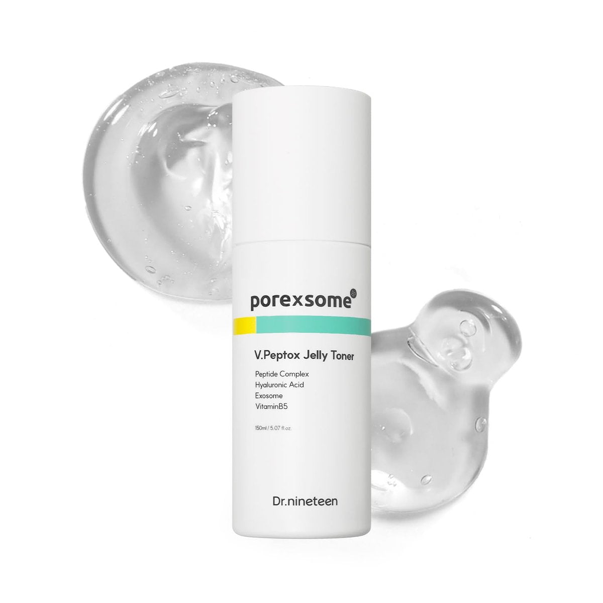 Dr.nineteen PoreXsome V.Peptox Jelly Toner - 13 Peptides 25,000ppm + 10 Hyaluronic Acid + Exosome - Pore Tightening & Cooling Essence Toner - K-Skincare (5.07 fl.oz.) Avelisse