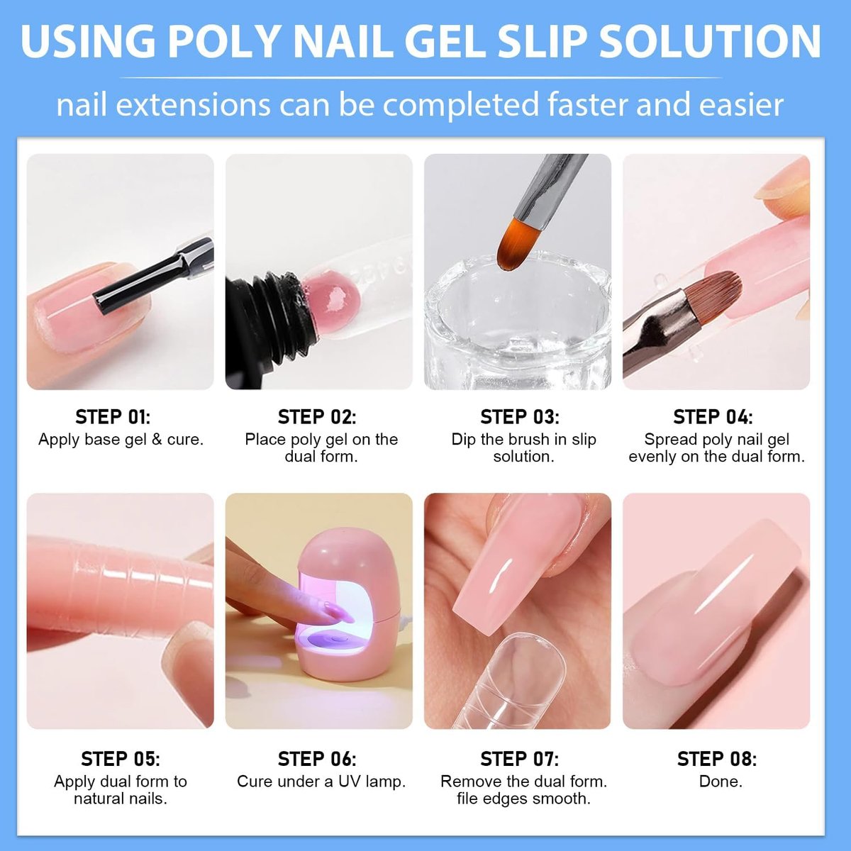 HiLemon Poly Gel Slip Solution Set - 4 Oz Anti-Stick Liquid with Dual-Ended Spatula Brush, Glass Cup & Cotton Pad for Nail Extension Gel - görsel 13