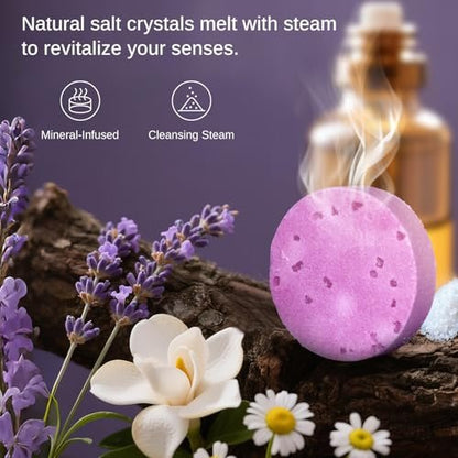 W&E Choice Shower Steamers Aromatherapy 8 Counts - Christmas Gifts for Women, Shower Bombs with Natural Essential Oils for Daily Relaxation & Stress Relief Avelisse