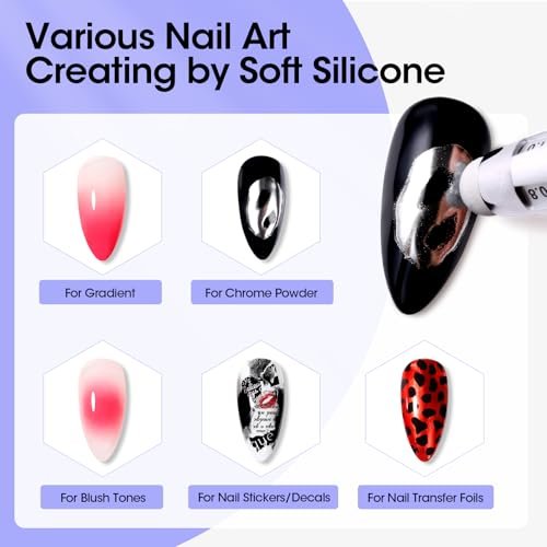 Gellen 5-in-1 Nail Dotting Pen with Ballpoint Pen Design & Nail Rhinestones – Double-End Nail Art Tools for Dotting, Gems, Gradient, Chrome Powder, DIY Manicure Home Salon - görsel 10