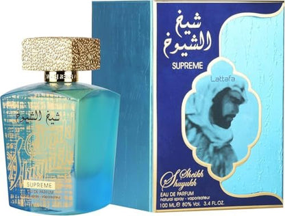 Lattafa Sheikh Al Shuyukh Supreme – Spicy, Sweet, Woody, Amber Eau de Parfum – Long-Lasting Unisex Fragrance (3.4 oz / 100 ml)
