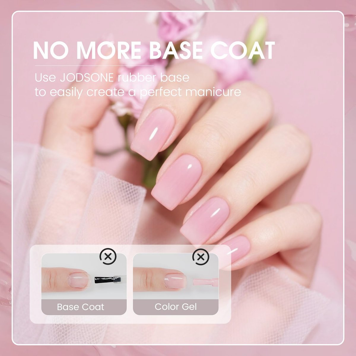 JODSONE Rubber Base Builder Gel for Nails – 6 Colors 10ml Set for Nail Thickening, Strengthening, and Natural Nude/Purple/Pink/Brown Shades - görsel 3