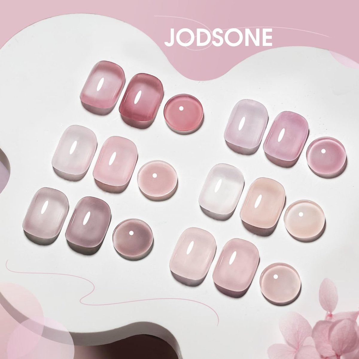JODSONE Rubber Base Builder Gel for Nails – 6 Colors 10ml Set for Nail Thickening, Strengthening, and Natural Nude/Purple/Pink/Brown Shades - görsel 11