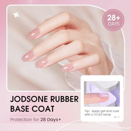 JODSONE Rubber Base Builder Gel for Nails – 6 Colors 10ml Set for Nail Thickening, Strengthening, and Natural Nude/Purple/Pink/Brown Shades - görsel 10