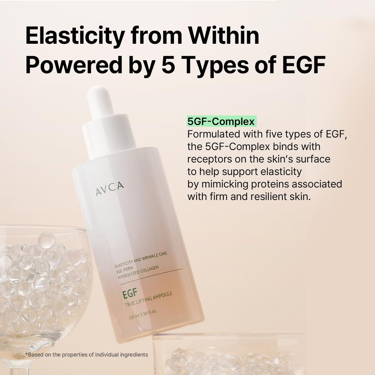 AVCA EGF & PDRN Lifting Serum 100ml – Firming & Elasticity Support with Hydrolyzed Collagen + Panthenol, Anti-Aging K-Beauty Serum Avelisse
