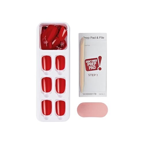 imPRESS Golden Harvest No Glue Press On Nails - Short Squoval Shape, 30 Nails with Prep Pad & Tools - görsel 6
