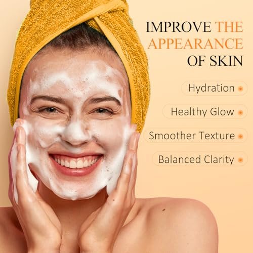 SHVYOG Vitamin C Turmeric Face Wash with Brush - Foaming Facial Cleanser for Dark Spots, Uneven Skin Tone, Moisturizing & Exfoliating, 3.72 Fl Oz - görsel 8