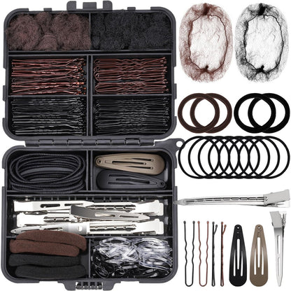 Teenitor 163-Piece Hair Accessories Kit - Bobby Pins, Hair Clips, Hair Ties, Hair Nets for Dances, Ballet, Competition with Organizer