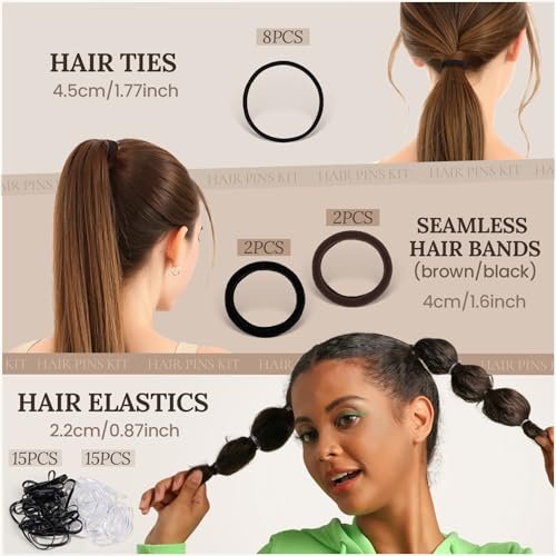 Teenitor 163-Piece Hair Accessories Kit - Bobby Pins, Hair Clips, Hair Ties, Hair Nets for Dances, Ballet, Competition with Organizer - görsel 12