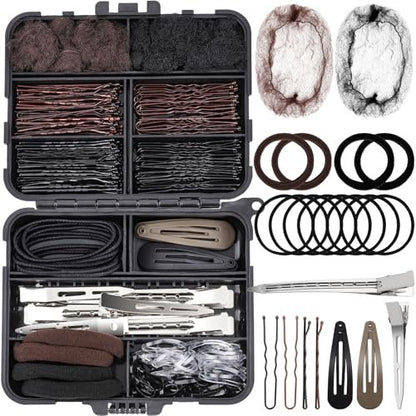 Teenitor 163-Piece Hair Accessories Kit - Bobby Pins, Hair Clips, Hair Ties, Hair Nets for Dances, Ballet, Competition with Organizer