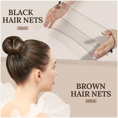 Teenitor 163-Piece Hair Accessories Kit - Bobby Pins, Hair Clips, Hair Ties, Hair Nets for Dances, Ballet, Competition with Organizer