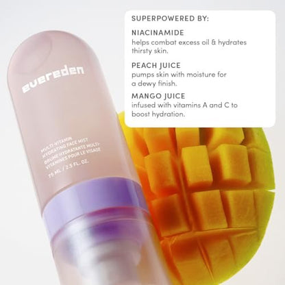 Evereden Kids Multi-Vitamin Hydrating Face Mist – Nourishing Face Spray with Peach & Mango Juice for Ages 6+ Avelisse