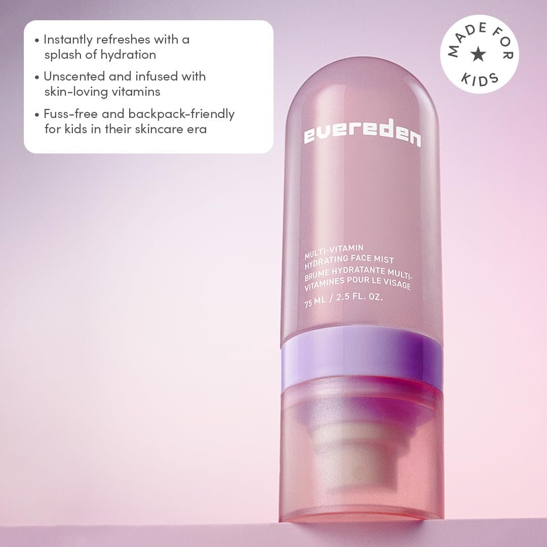 Evereden Kids Multi-Vitamin Hydrating Face Mist – Nourishing Face Spray with Peach & Mango Juice for Ages 6+ Avelisse