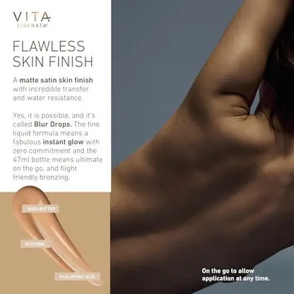 VITA LIBERATA Everyday Body Blur Drops Medium 1.59 Fl Oz – Wash Off Tanning Body Makeup with Water-Resistant Matte Satin Finish Avelisse
