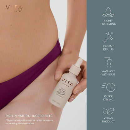 VITA LIBERATA Everyday Body Blur Drops Medium 1.59 Fl Oz – Wash Off Tanning Body Makeup with Water-Resistant Matte Satin Finish Avelisse