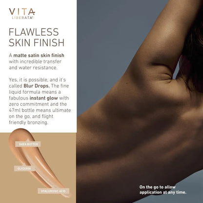VITA LIBERATA Everyday Body Blur Drops Medium 1.59 Fl Oz – Wash Off Tanning Body Makeup with Water-Resistant Matte Satin Finish Avelisse