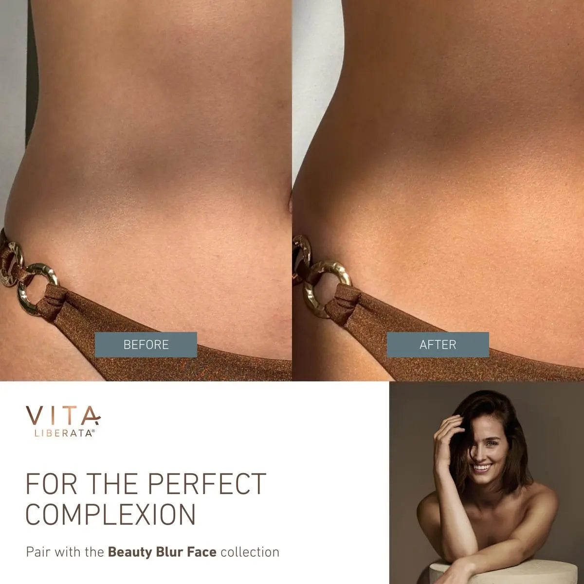 VITA LIBERATA Everyday Body Blur Drops Medium 1.59 Fl Oz – Wash Off Tanning Body Makeup with Water-Resistant Matte Satin Finish Avelisse