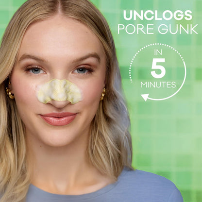 Bioré Pore Refining Bubbling Nose Mask with Glycolic Acid and Hyaluronic Acid – Deep Pore Cleansing Exfoliating Mask, 8 Ct