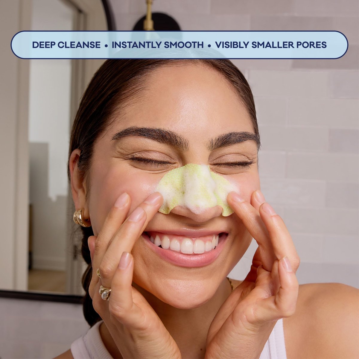 Bioré Pore Refining Bubbling Nose Mask with Glycolic Acid and Hyaluronic Acid – Deep Pore Cleansing Exfoliating Mask, 8 Ct - görsel 7