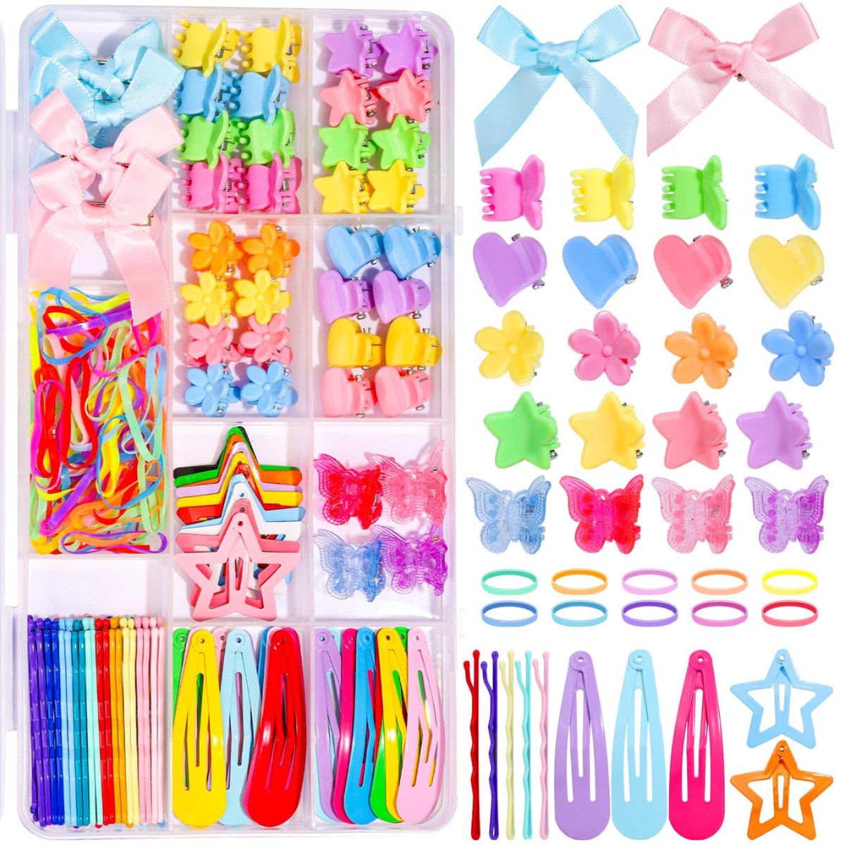Teenitor 193-Piece Hair Accessories Set for Girls – Mini Hair Clips, Small Claw Clips, Bobby Pins & Hair Ties, Multicolor - görsel 2