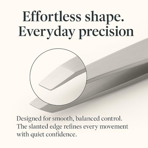THEMOA Precision Tweezers Set – Stainless Steel Pointed & Slant Tip Tweezers for Eyebrow, Facial Hair, Ingrown Hair, Professional Beauty Tool with Case Avelisse