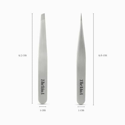 THEMOA Precision Tweezers Set – Stainless Steel Pointed & Slant Tip Tweezers for Eyebrow, Facial Hair, Ingrown Hair, Professional Beauty Tool with Case Avelisse