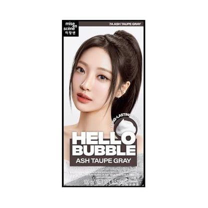 Hello Bubble Hair Color Kit 7A - Easy At-Home Foam Dyeing for Ash Blonde