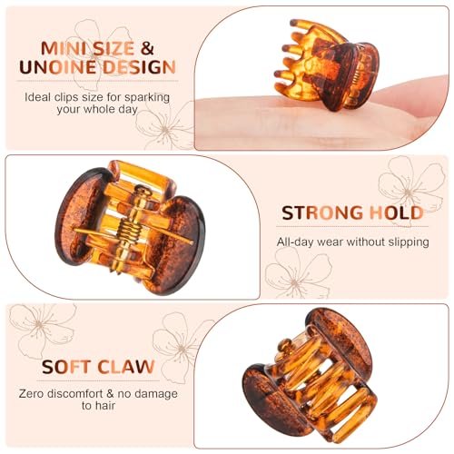 Mini Hair Claw Clips - 48 Pcs Strong Grip – Versatile Colors: Tortoise adds a classic, sophisticated touch; black – Image 4
