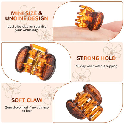 Mini Hair Claw Clips - 48 Pcs Strong Grip – Durable Plastic Construction: Made from high-quality, lightweight – Image 3