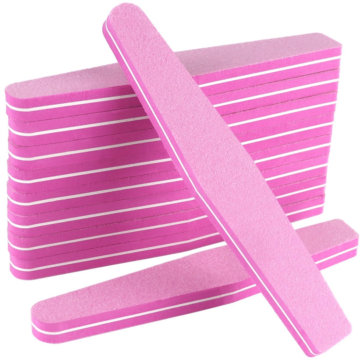 10 Pack 100/180 Grit Nail Files and Buffers - Double Sided Nail Files, Nail Buffer Block, Fingernail File, Sponge Buffing Nail File for Acrylic and Natural Nails (Pink) - görsel 1