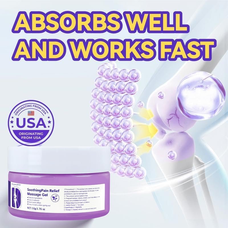 Jonider Umex 2PCS Soothing Relief Massage Gel - Purple Joint Gel for Knees, Neck, Hands, Feet & Back Avelisse