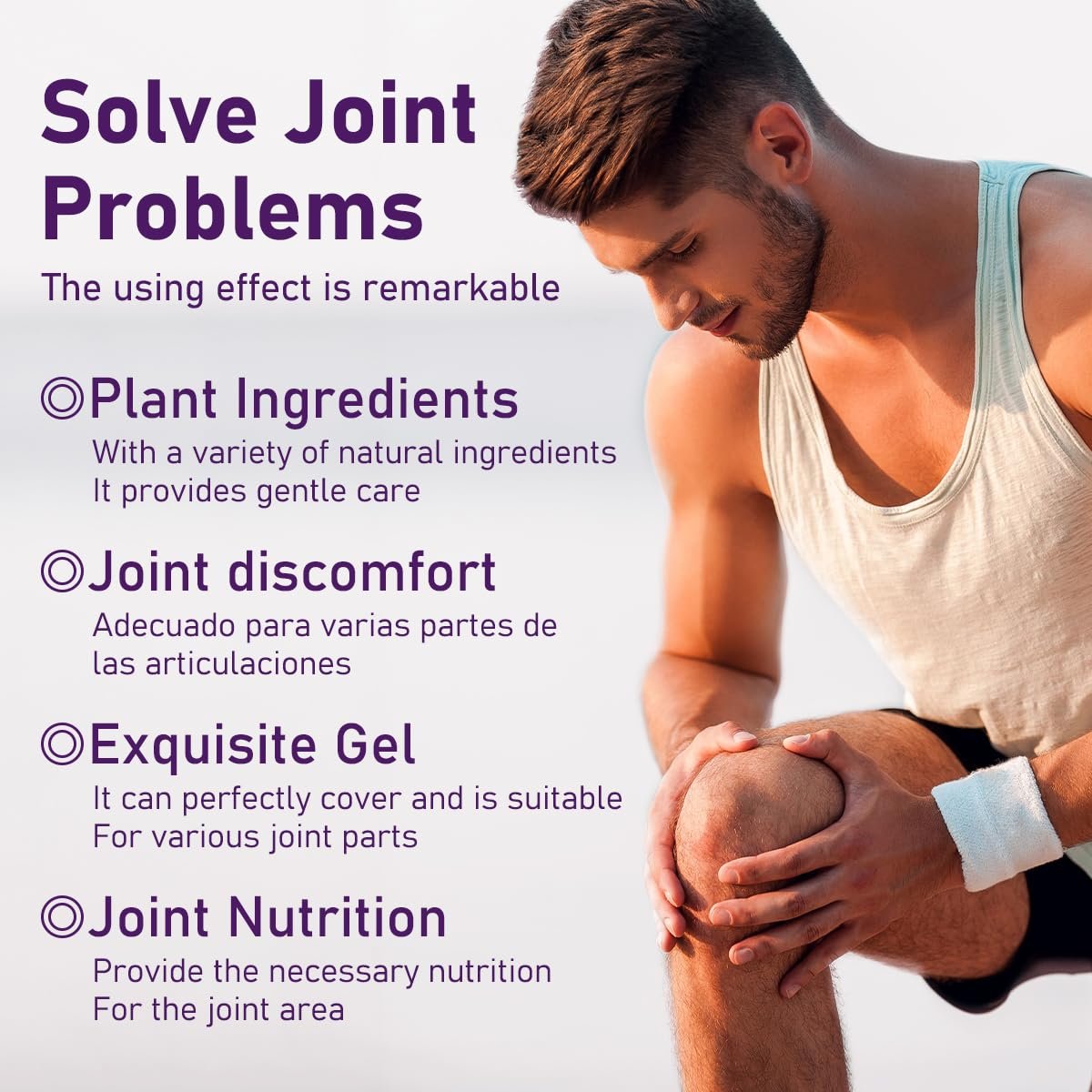 Jonider Umex 2PCS Soothing Relief Massage Gel - Purple Joint Gel for Knees, Neck, Hands, Feet & Back Avelisse