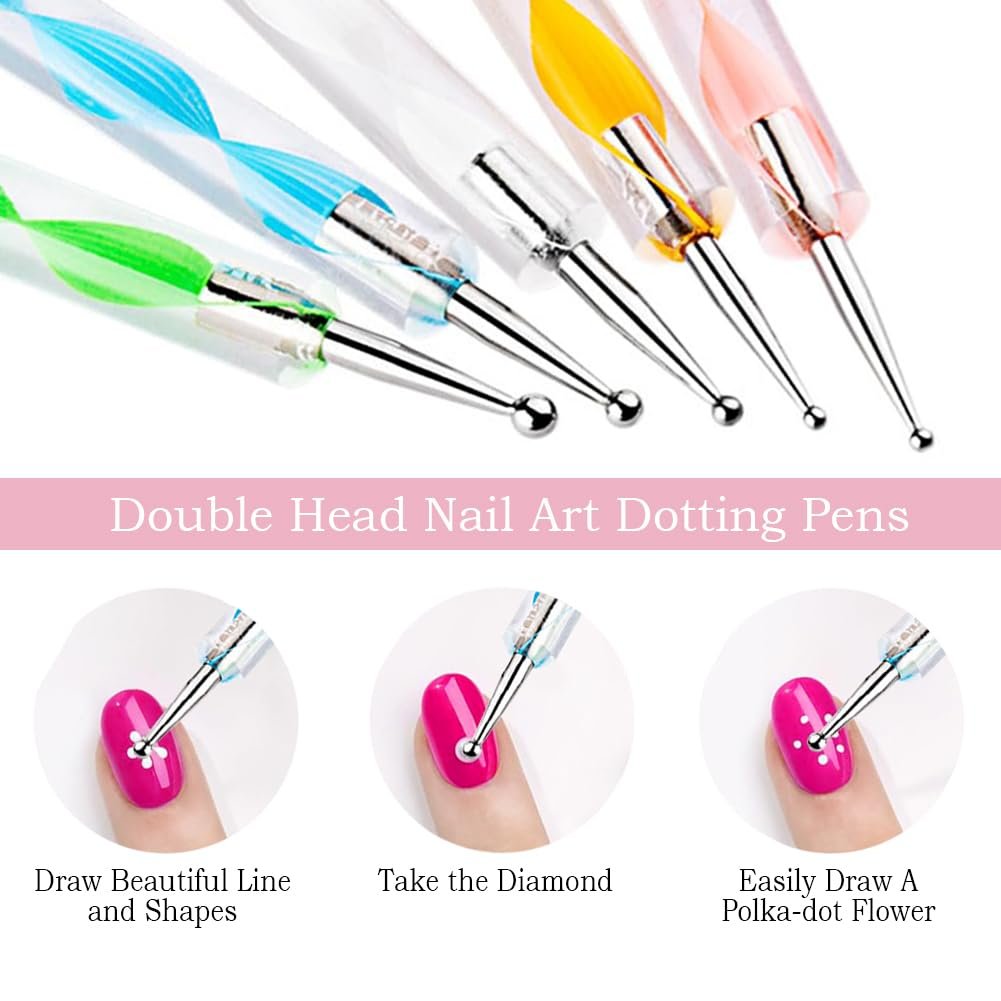 DIYCICO 27Pcs Nail Art Brush Set – Complete Nail Art Tools Kit with Resin Palette, Sculpture Pens, Dotting Tools for DIY Nail Design - görsel 11