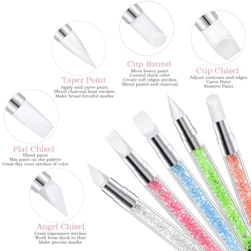 DIYCICO 27Pcs Nail Art Brush Set – Complete Nail Art Tools Kit with Resin Palette, Sculpture Pens, Dotting Tools for DIY Nail Design - görsel 10