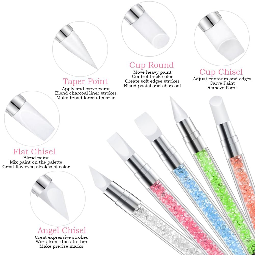 DIYCICO 27Pcs Nail Art Brush Set – Complete Nail Art Tools Kit with Resin Palette, Sculpture Pens, Dotting Tools for DIY Nail Design - görsel 9