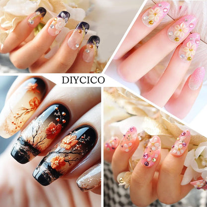 DIYCICO 27Pcs Nail Art Brush Set – Complete Nail Art Tools Kit with Resin Palette, Sculpture Pens, Dotting Tools for DIY Nail Design