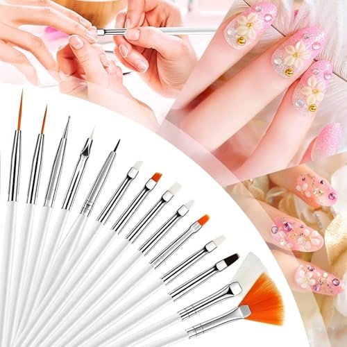 DIYCICO 27Pcs Nail Art Brush Set – Complete Nail Art Tools Kit with Resin Palette, Sculpture Pens, Dotting Tools for DIY Nail Design - görsel 6