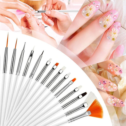 DIYCICO 27Pcs Nail Art Brush Set – Complete Nail Art Tools Kit with Resin Palette, Sculpture Pens, Dotting Tools for DIY Nail Design