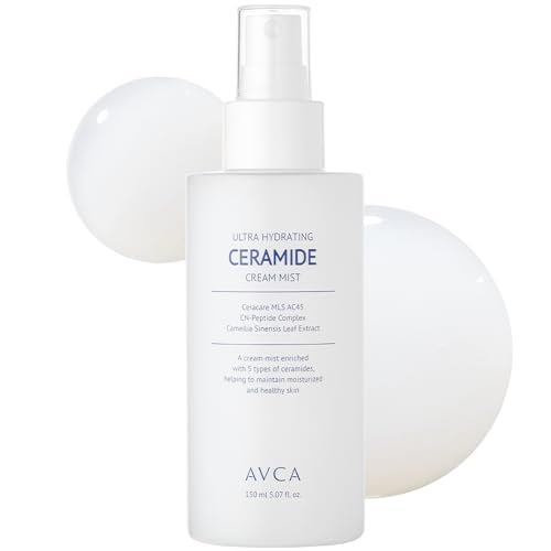 AVCA Ultra Hydrating Ceramide Cream Mist – Milky Face Mist with 5 Ceramides, Deep Moisture & Dewy Glow, Lightweight Facial Spray for All Skin Types (5.07 fl oz) Avelisse