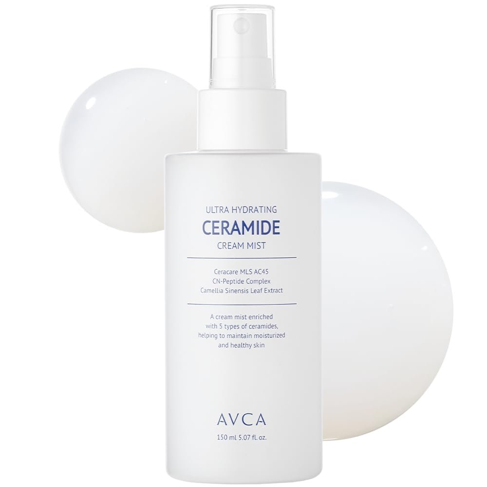 AVCA Ultra Hydrating Ceramide Cream Mist – Milky Face Mist with 5 Ceramides, Deep Moisture & Dewy Glow, Lightweight Facial Spray for All Skin Types (5.07 fl oz) Avelisse