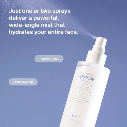 AVCA Ultra Hydrating Ceramide Cream Mist – Milky Face Mist with 5 Ceramides, Deep Moisture & Dewy Glow, Lightweight Facial Spray for All Skin Types (5.07 fl oz) Avelisse