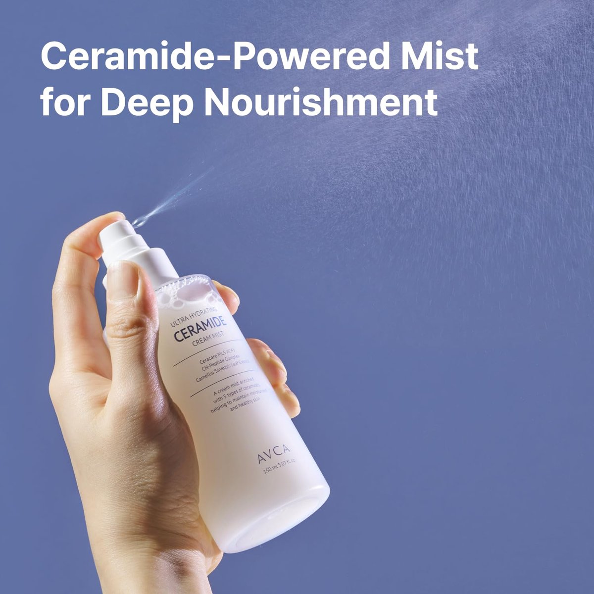 AVCA Ultra Hydrating Ceramide Cream Mist – Milky Face Mist with 5 Ceramides, Deep Moisture & Dewy Glow, Lightweight Facial Spray for All Skin Types (5.07 fl oz) Avelisse