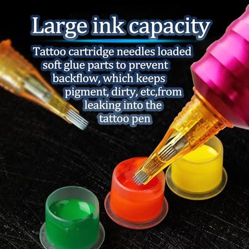 HOINCO 50-Piece Tattoo Cartridge Needles Assorted Mixed Sizes - Round Liner, Shader, Magnum 12 Standard 3RL 5RL 7RL 9RL 3RS 5RS 7RS 5RM 7RM 5M1 - görsel 12