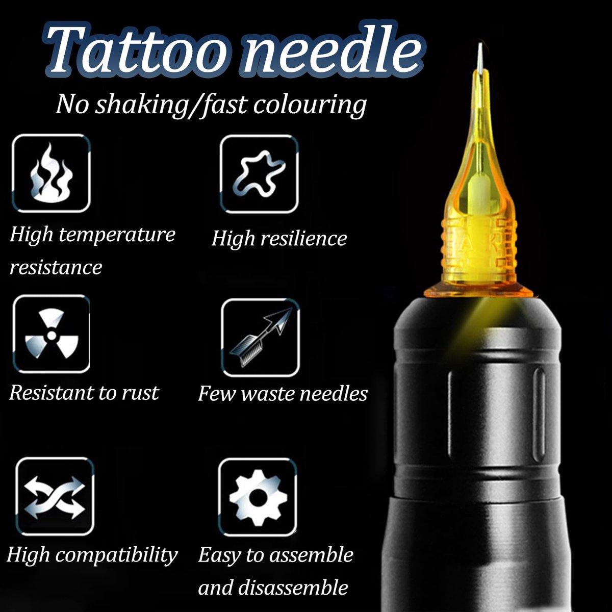 HOINCO 50-Piece Tattoo Cartridge Needles Assorted Mixed Sizes - Round Liner, Shader, Magnum 12 Standard 3RL 5RL 7RL 9RL 3RS 5RS 7RS 5RM 7RM 5M1 - görsel 7