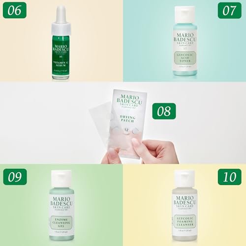 A Little Bit of Mario 10-Piece Skincare Kit – Vitamin C Serum, Glycolic Acid Toner, Hyaluronic Dew Cream, Collagen Mask, HOCI Spray & Cleanser – Brightening, Anti-Aging & Hydration – Travel & Gift Set Avelisse